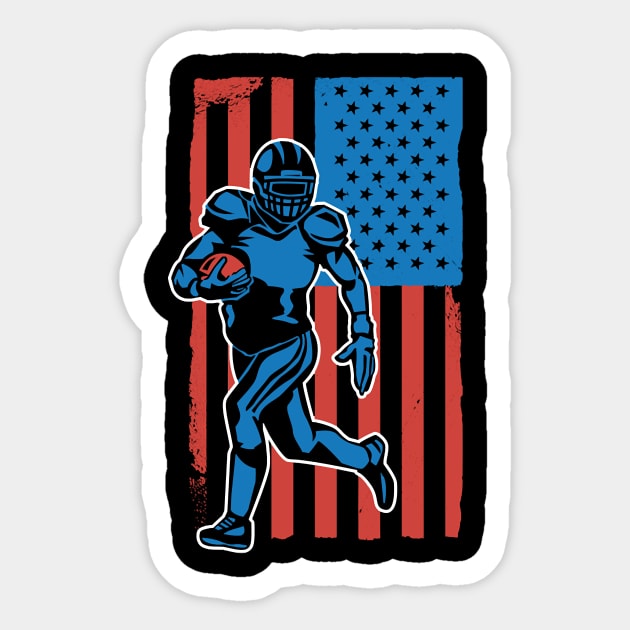 Football USA American Flag Vintage Sticker by Baswan D'apparel Ish